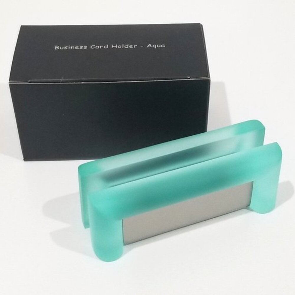 Business Card Holder - Frosted Aqua